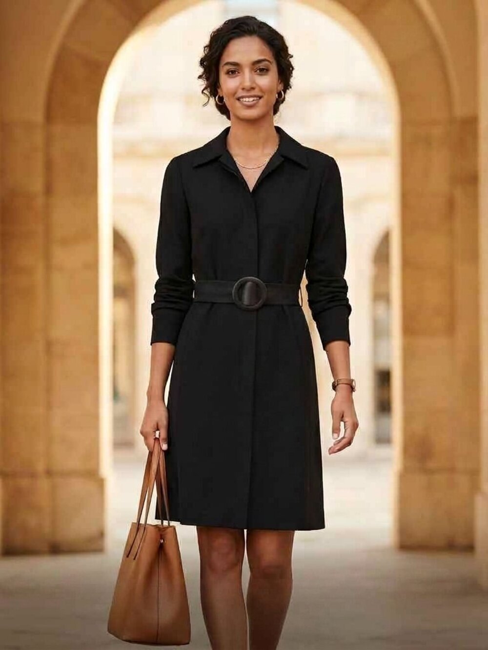 Banana Republic women's belted trench shirt dress dress size 4 buttoned cuff
